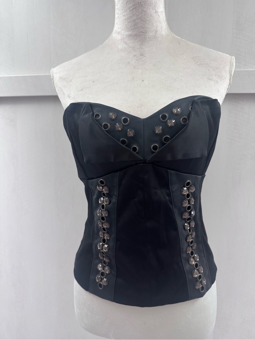 Do+Be Black Strapless Corset-Style Women’s Top - Size Large